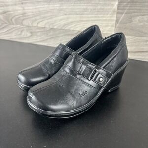 B.O.C. Born Concepts Clogs Women's‎ Size 6M Black Leather Slip On Comfort Shoes